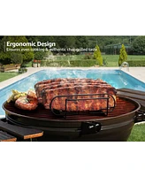 Sorbus Non-Stick Rib Rack - Holds 4 Racks for Grilling & Barbecuing