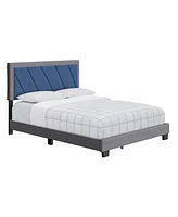 Boyd Sleep Doreen Upholstered Platform Bed with Headboard, Mattress Foundation Strong 4 Wood Slat Supports