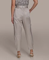 Donna Karan New York Women's Belted Satin Cargo Pants