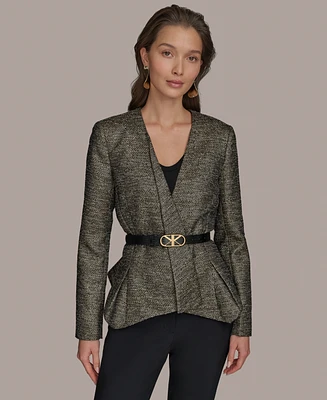 Donna Karan New York Women's Belted Metallic Jacket