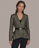 Donna Karan New York Women's Belted Metallic Jacket