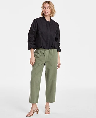 On 34th Women's Twill Bubble-Hem Bomber Jacket, Exclusively at Macy's