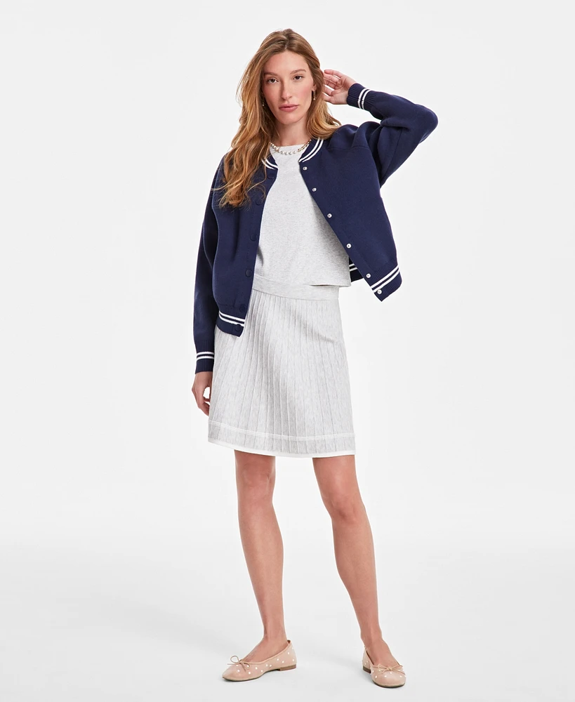 On 34th Women's Tipped Flare Sweater Skirt, Exclusively at Macy's