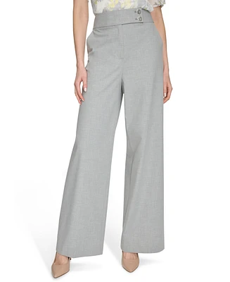 Calvin Klein Petite High-Rise Wide-Leg Pants