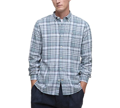 Barbour Men's Tailored-Fit Bridport Linen-Blend Plaid Shirt