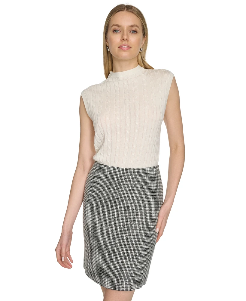 Calvin Klein Petite A-Line Side-Zip Skirt