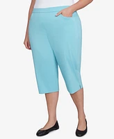 Alfred Dunner Plus Classic Flat Front Allure Clamdigger Pants