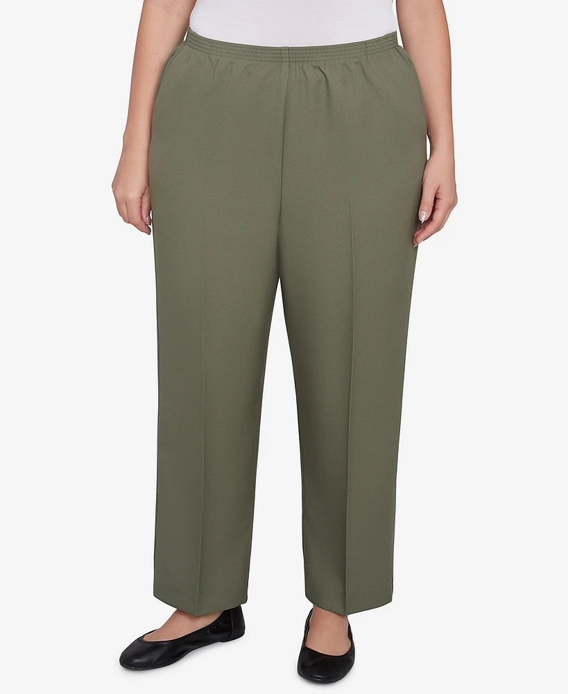 Alfred Dunner Plus Classic All Around Elastic Waist Accord Average Length Pants