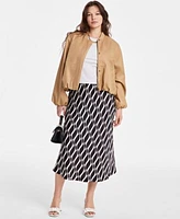 On 34th Womens Fitted T Shirt Geometric Print Slip Skirt Exclusively At Macys