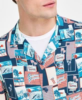 Original Penguin Men's Slim-Fit Tropical-Print Button-Down Camp Shirt