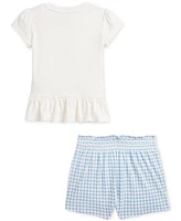 Polo Ralph Lauren Baby Bear Tee & Gingham Short Set