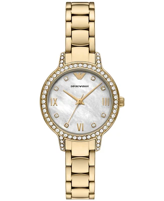 Emporio Armani Women's Gold-Tone Stainless Steel Bracelet Watch 32mm