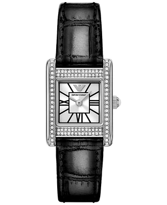 Emporio Armani Women's Black Leather Strap Watch 20mm