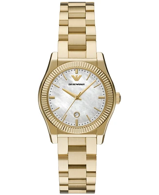 Emporio Armani Women's Gold-Tone Stainless Steel Bracelet Watch 32mm