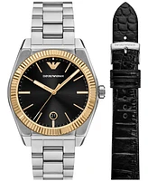 Emporio Armani Men's Interchangeable Stainless Steel Bracelet Watch 41mm Gift Set