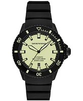 Emporio Armani Men's Automatic Sea Explorer Black Silicone Strap Watch 43mm