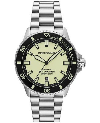 Emporio Armani Men's Automatic Sea Explorer Stainless Steel Bracelet Watch 43mm