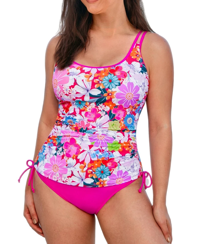 Cupshe Plus Double Straps Adjustable Side Drawstring Tankini Sets