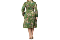 Kiyonna Plus Diana Long Sleeve Midi Dress