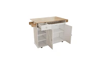 Slickblue Kitchen Island Cart with Solid Wood Top, Wine Storage, Spice Rack, Towel Rack