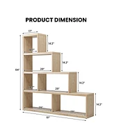 Gouun 6 Cubes Ladder Shelf Corner Bookshelf Storage Bookcase
