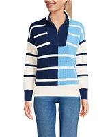 Lands' End Women's Drifter Cotton Quarter Zip Pullover Sweater