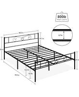 gaomon Queen Size Metal Platform Bed Frame with Headboard and Footboard