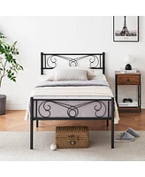 gaomon Twin Size Metal Platform Bed Frame with Headboard and Footboard