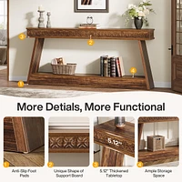 Tribesigns Farmhouse Entryway Table, 70.87-Inch Console Table with Storage, Wood Sofa Behind The Couch, Industrial Hallway Accent for Livi