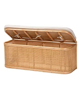 bali & pari Ishana Bohemian Natural Rattan Storage Bench
