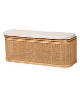 bali & pari Ishana Bohemian Natural Rattan Storage Bench