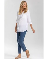 Pietro Brunelli Maternity Cropped Relaxed Fit Mom Jeans