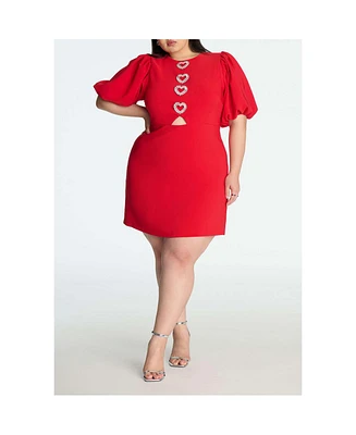 Eloquii Plus Rhinestone Heart Mini Dress