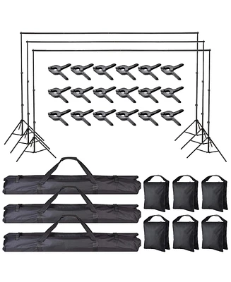 7x10Ft Photography Background Backdrop Support Stand Kit For Live Stream 3 Packs