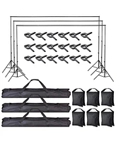 7x10Ft Photography Background Backdrop Support Stand Kit For Live Stream 3 Packs