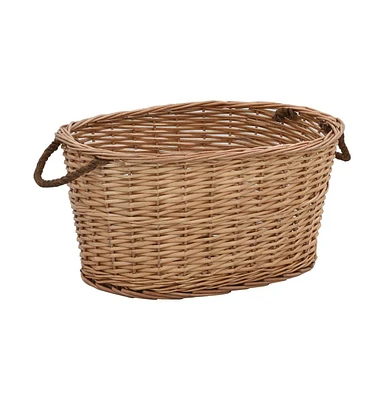 Firewood Basket with Carrying Handles 22.8"x16.5"x11.4" Natural Willow
