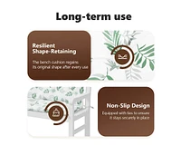Garden Bench Cushions 2pcs Leaf Pattern 78.7"x19.7"x2.8" Fabric
