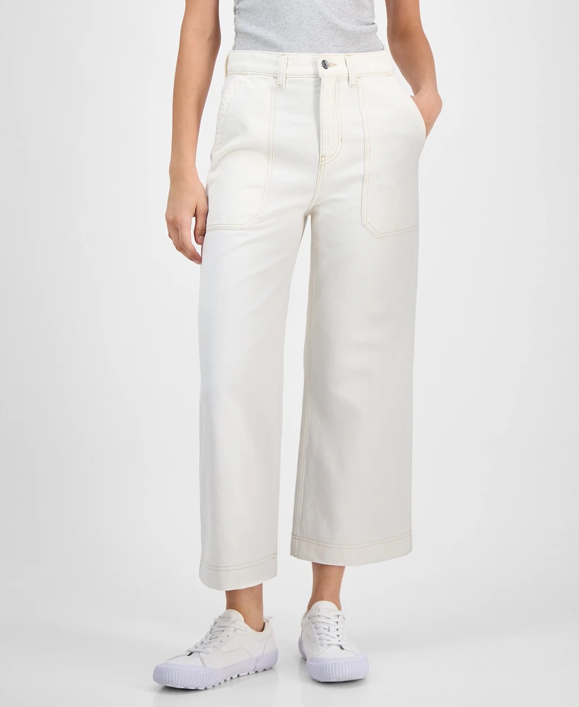 Boss Orange Women's High-Rise Cropped Wide-Leg Jeans