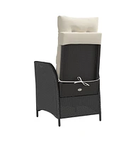 Reclining Patio Chair with Cushions Poly Rattan