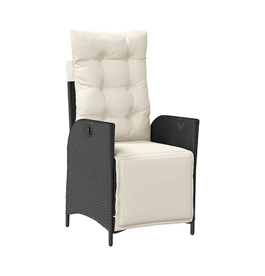 Reclining Patio Chair with Footrest Poly Rattan