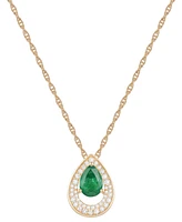 Macy's Sapphire (7/8 ct. t.w.) & Diamond (1/5 Pear Pendant 18" Necklace 14k White Gold (Available Ruby Emerald)