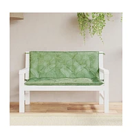 Garden Bench Cushions 2pcs Leaf Pattern 47.2"x19.7"x2.8" Fabric