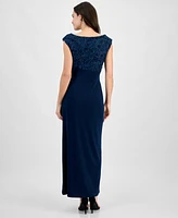 Connected Soutache Faux-Wrap Gown