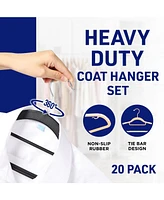 Lifemaster 30 Pcs. of Dry Wet Clothes Hangers for - Heavy Duty Coat Hanger Set with 360° Swivel Hook