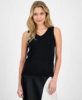 Anne Klein Women's Fine-Rib V-Neck Tank