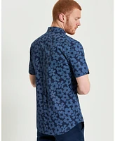 Ben Sherman Men's Floral Print Button-Down Short Sleeve Shirt