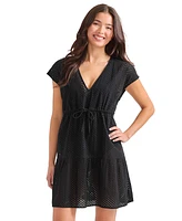 Tommy Bahama Women's Cotton V-Neck Mini Dress Cover-Up