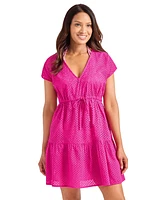 Tommy Bahama Women's Cotton V-Neck Mini Dress Cover-Up