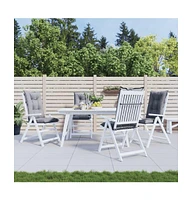 Garden Highback Chair Cushions 4 pcs Gray 47.2"x19.7"x2.8" Fabric