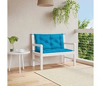 Garden Bench Cushion Light Blue 39.4"x(19.7"+19.7")x2.8" Oxford Fabric